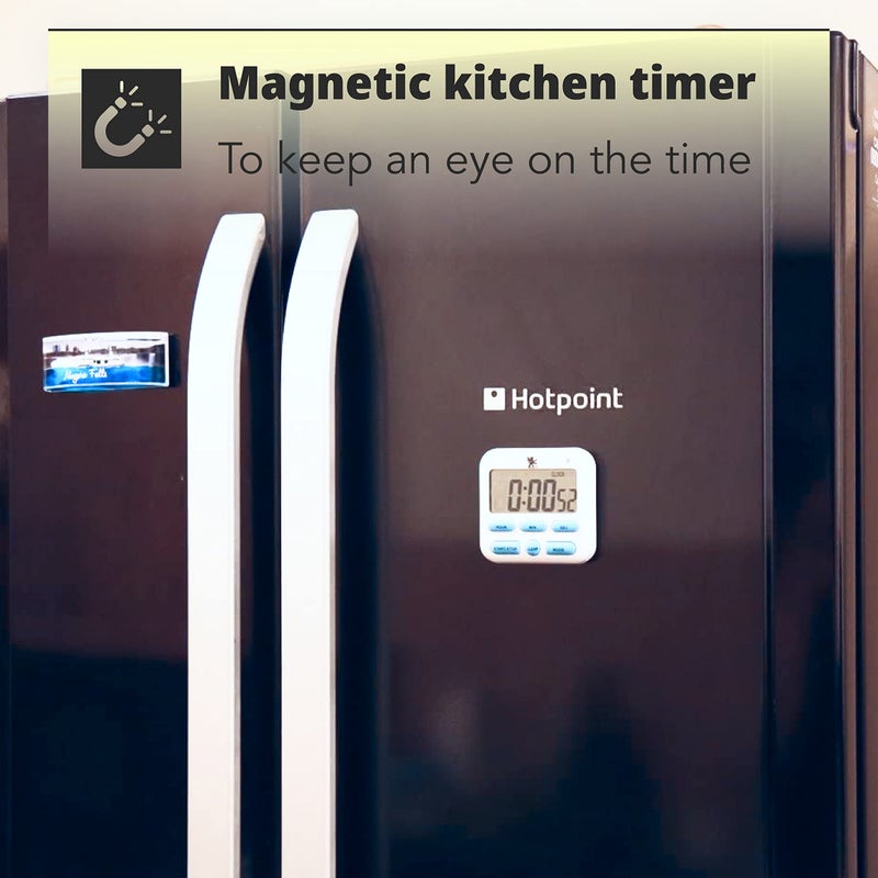 H&S Digital Kitchen Timer for Cooking - Magnetic Countdown Timer with Large LCD Display & Loud Alarm - Oven Timers with Alarm - Stop Watch Clock for Food - Image 2